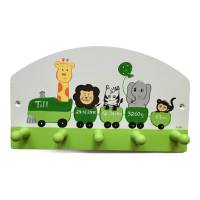 Kindergarderobe "Zootiere" grün  Garderobe Kinderzimmer Bild 1