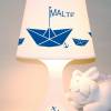 Kinderlampe Schlummerlampe "Papierschiffchen mit Name" Schiffchen, personalisierte Tischlampe Bild 10