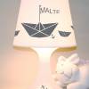 Kinderlampe Schlummerlampe "Papierschiffchen mit Name" Schiffchen, personalisierte Tischlampe Bild 2
