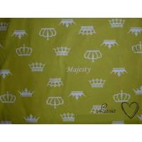 9,40 EUR/m Stoff Baumwolle Kronen auf anis apfelgrün Majesty Bild 1