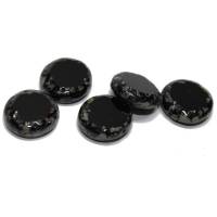 5 Böhmische Glasperlen Button, black picasso, 14 mm Bild 1