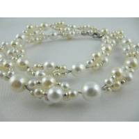 Kette / Collier Creme / Weiß Perlen Braut (520) Bild 1