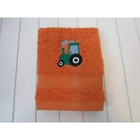 Seiftuch für Kinder - orange - Traktor Bild 1