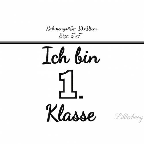 Stickdatei "1. Klasse" 13x18