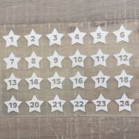 Bügelbild - Sterne & Zahlen zum Aufbügeln- Adventskalender aus Stoff basteln - viele mögliche Farben Bild 1