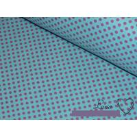 8,90 EUR/m Stoff Baumwolle Punkte pink auf blau, 4mm Ökotex Bild 1