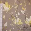 10,50 EUR/m Baumwolle Stoff Magnolien / Magnolia / Bumen gelb auf beige / braun Bild 7