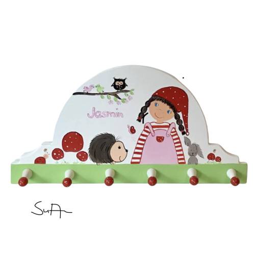 Kindergarderobe "Kleines Wichtelmädchen“ Garderobe Kinderzimmer