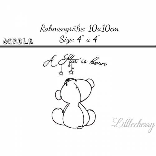 Doodle Stickdatei "A Star is born" 10x10