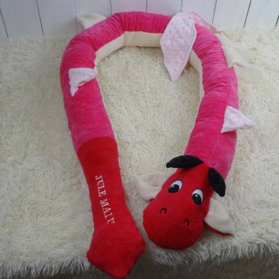 Bettschlange, Puckschnecke, Bettrolle, Drache handgemacht