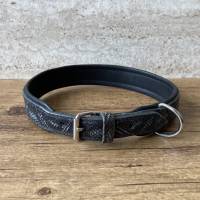 Hundehalsband, Lederhalsband, gepolstertes Halsband aus Leder im Schlangendesign Bild 2