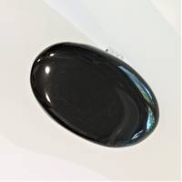 Ring schwarz Achat oval 25 x 37 Millimeter großer schmaler Stein statementschmuck Herrenring Bild 4