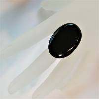 Ring schwarz Achat oval 25 x 37 Millimeter großer schmaler Stein statementschmuck Herrenring Bild 5