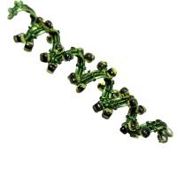 Funkelnde Haarperle handgewebt grün metallic handmade Haarschmuck Dreadlock haarperle handgemacht Bild 1