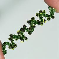 Funkelnde Haarperle handgewebt grün metallic handmade Haarschmuck Dreadlock haarperle handgemacht Bild 4