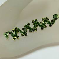 Funkelnde Haarperle handgewebt grün metallic handmade Haarschmuck Dreadlock haarperle handgemacht Bild 6