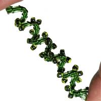 Funkelnde Haarperle handgewebt grün metallic handmade Haarschmuck Dreadlock haarperle handgemacht Bild 7