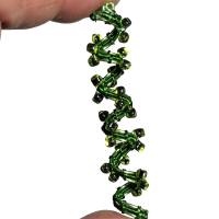 Funkelnde Haarperle handgewebt grün metallic handmade Haarschmuck Dreadlock haarperle handgemacht Bild 8