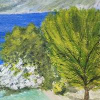 Aquarell, DIN A4 "Strand in Kroatien", original & signiert Bild 3