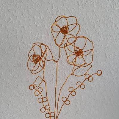 Nelken Drahtblumen Set / Blumen aus Draht Handgemacht/ Minimalistische nachhaltige Deko