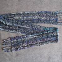 Ausgefallener Schal, freeform crochet, Schmuckschal, Sommerschal aus Baumwolle, Viskose und Leinen, gehäkelt Bild 4