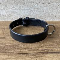 Halsband, Hundehalsband aus Leder, Lederhalsband für Hunde, schwarz Bild 1