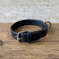 Halsband, Hundehalsband aus Leder, Lederhalsband für Hunde, schwarz Bild 2