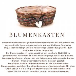 Holz Deko Türschild mit Blumenkasten personalisiert mit deinem Familiennamen Bild 3