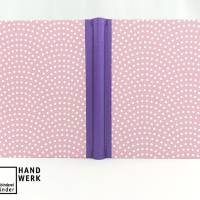 Notizbuch, metallic lila, rosa, Punkte, A5, handgefertigt, 200 Seiten Bild 2