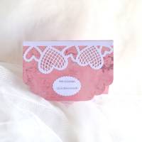 Hochzeitskarte Pop Up (Nr. 1) rosa-weiß mit Kutsche und Brautpaar Bild 2