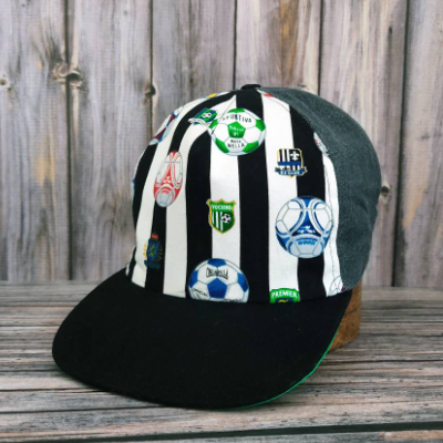 5-Panel-Cap Upcycling | FUSSBALL  | Snapback Schnallenverschluss, Flat-Visor  | RÄUBERKIND