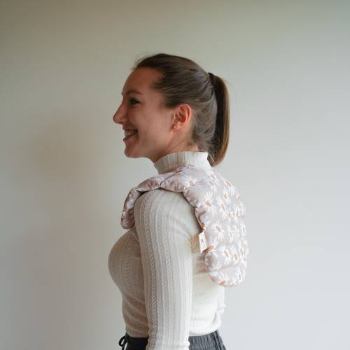 Nackenkissen mit Dinkel gefüllt Blumen, Dinkelkissen Rosa, Wärmekissen für kalte Tage für Mädchen für Frauen, Kissen Wär