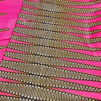 Wachsdruck-Stoff - 50cm/Einheit - Wellenmuster auf Pink - leichter Wachsbatik Stoff Baumwolle - afrikanisch Waxprint Bild 1