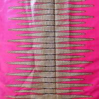 Wachsdruck-Stoff - 50cm/Einheit - Wellenmuster auf Pink - leichter Wachsbatik Stoff Baumwolle - afrikanisch Waxprint Bild 4