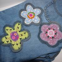 3 Jeans Aufnäher Blumen Jeans Flicken Patches upcycling Bild 7