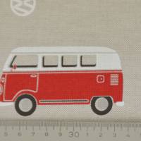 ♕ Deko Baumwollstoff Canvas beige mit VW Bus Bulli 50 x 140 cm Nähen ♕ Bild 4