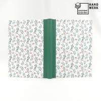 Notizbuch, A5, Blätter Beeren, grün, 100 Blatt, handgefertigt Bild 2
