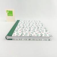 Notizbuch, A5, Blätter Beeren, grün, 100 Blatt, handgefertigt Bild 3