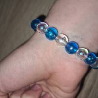 Perlenarmband blau/durchsichtig Bild 2