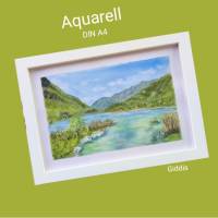 Aquarell, DIN A4 "Lago di mergozzo", original & signiert Bild 5