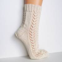 Spitzenstrümpfe  Lochmuster, Baumwoll-Socken, Sommer-Socken, romantische Blütenmuste, vegane Socken, handgestrickt Bild 2
