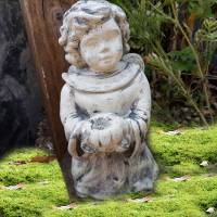 Steinfigur Engel: Die perfekte wetterfeste Gartenfigur für Ihr Zuhause Handgemacht patiniert Balkon Terrasse Bild 3