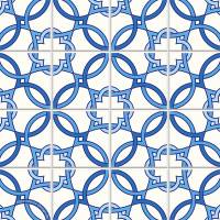 10 Untersetzer für Getränke Mosaik, Glasuntersetzer mit Blume in Blau/Weiß Bild 2