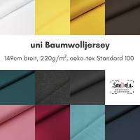 Jersey Stoff einfarbig, Baumwolljersey uni, Meterware, oeko-tex Standard 100, Farbwahl Bild 1