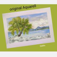 Aquarell, DIN A4 "Lago delle fate", original & signiert Bild 1