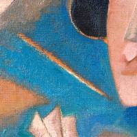 Leinwandbild Teestunde der Frauen nach einem alten Gemälde ca. 1921 Kubismus abstrakt Vintage Style Reproduktion Bild 5