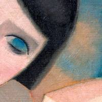 Leinwandbild Teestunde der Frauen nach einem alten Gemälde ca. 1921 Kubismus abstrakt Vintage Style Reproduktion Bild 6