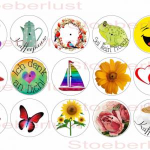 Kerzenfolie / Kerzentattoo für normale Teelichte = 15 Sticker (3) auf A5,  Blume, Muschel, Schiff, Herz DIY Bild 2