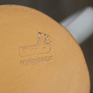 3 tlg. Bierkrug Set Keramik Terracotta SB Handarbeit glasiert mit Jagdmotiven Hirsche 60er 70er Jahre DDR GDR Bild 5