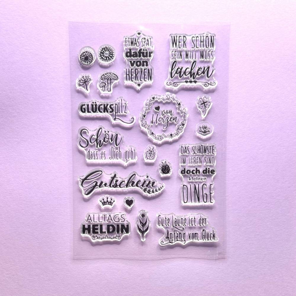 ORIGACH Deutsche Sprichwörter Stempel A4 - 22 Transparente Silikonstempel